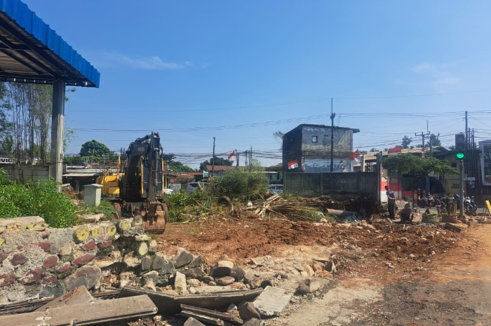 Pembangunan jalan baru Citeureup Cibinong, Kabupaten Bogor.