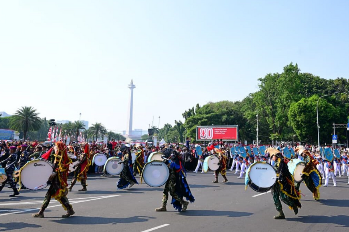 Kirab Bendera Pusaka dalam peringatan HUT ke-80 Kemerdekaan Republik Indonesia, pada Minggu, 17 Agustus 2025.