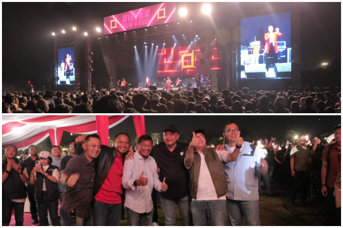 Suasana Pesta Rakyat Merah Putih di Stadion Pakansari, Cibinong, Kabupaten Bogor.