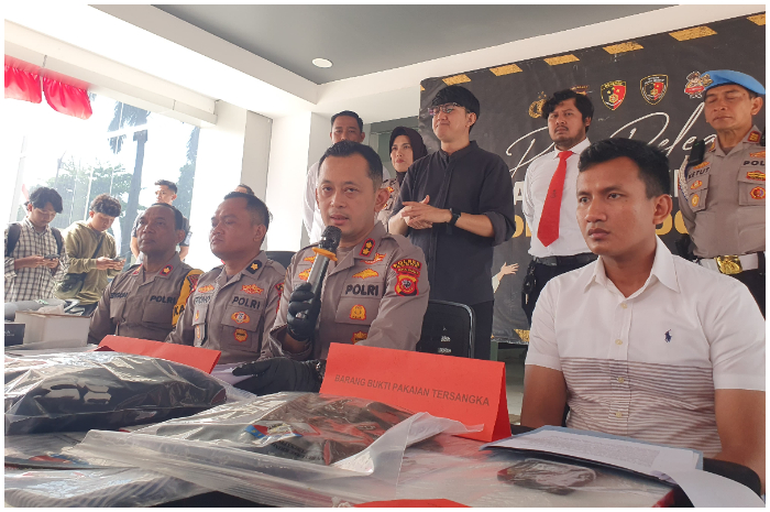 Polres Bogor saat mengungkap pelaku penganiayaan di Jasinga, Kabupaten Bogor.