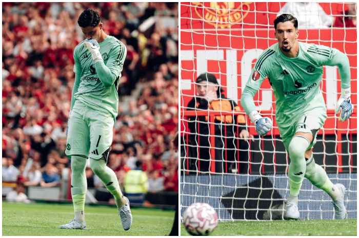 Altay Bayindir&nbsp; saat tampil bersama Manchester United menghadapi Arsenal.