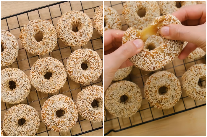 Resep donat pisang ketan wijen ala Ci Mehong.