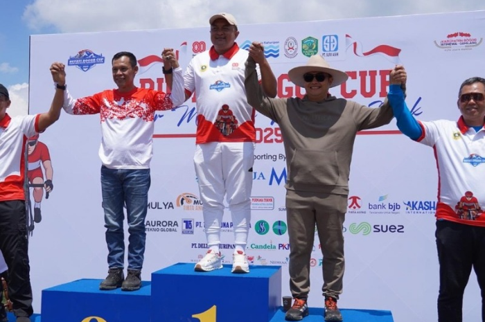 Bupati Bogor Rudy Susmanto saat hadir dalam event Bupati Bogor Cup Tour Malasari Halimun Salak 2025.