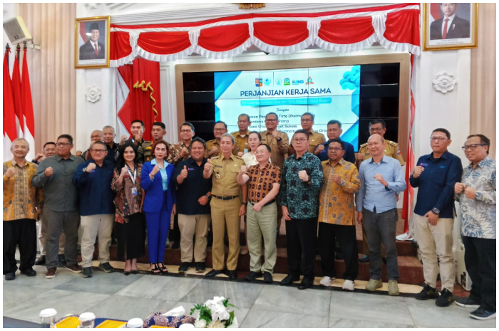 Penandatanganan Perjanjian Kerja Sama Perumda Tirta Pakuan bersama sejumlah perusahaan.
