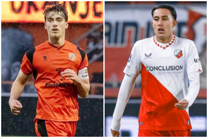 Dua calon pemain Timnas Indonesia  Mauro Zijlstra dan Miliano Jonathans.