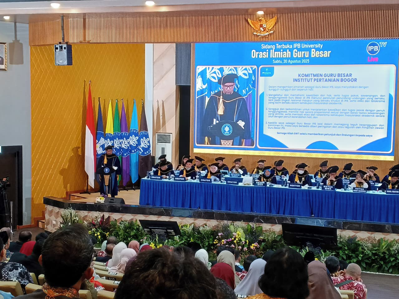 Pengukuhan Guru Besar IPB University Prof. Sofyan Sjaf, Sabtu 30 Agustus 2025.