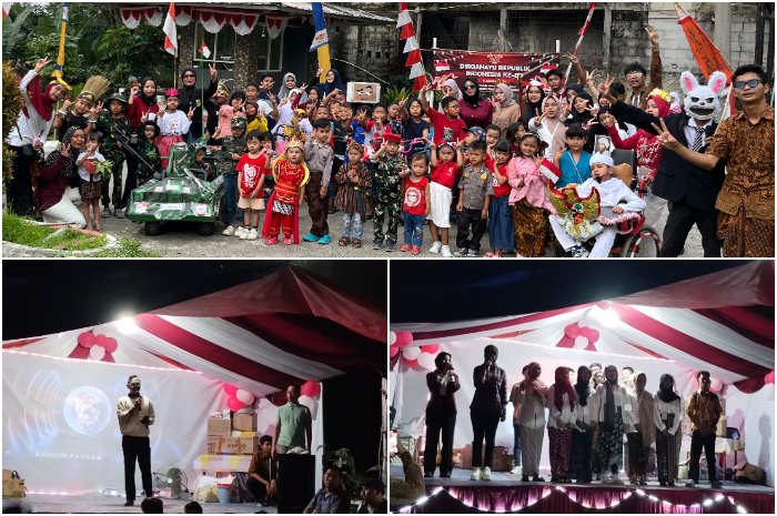 Suasana perayaan HUT ke-80 RI di Perumahan Tamansari Residence 2, Kecamatan Tamansari, Kabupaten Bogor, Sabtu, 30 Agustus 2025.