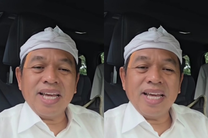 Gubernur Jawa Barat Dedi menyampaikan keterangan terhadap masyarakat yang melakukan aksi unjuk rasa.&nbsp;