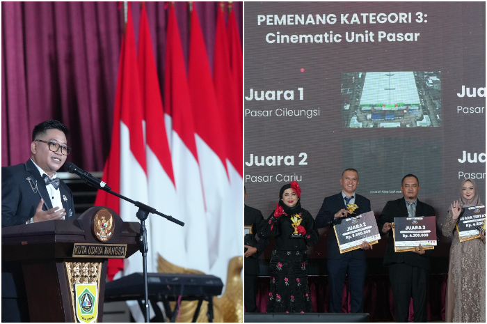 Direktur Utama Perumda Pasar Tohaga, Kabupaten Bogor Haris Setiawan bersama para juara.