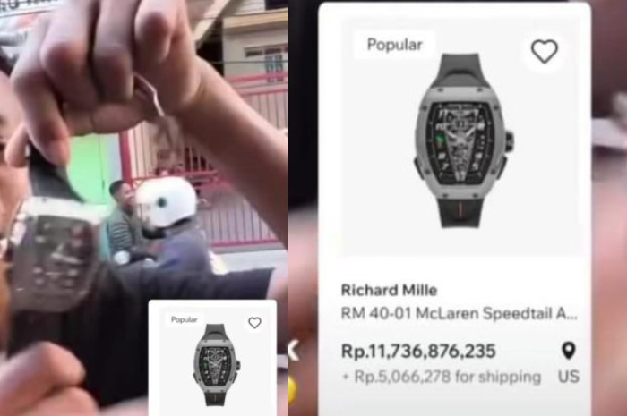 VIRAL : Salah satu massa yang ikut menjarah rumah Ahmad Sahroni membawa jam tangan seharga sekitar Rp11 miliar.