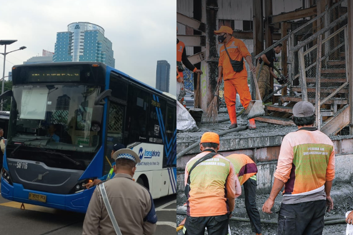 TransJakarta kembali beroperasi namun terjadi pengalihan rute