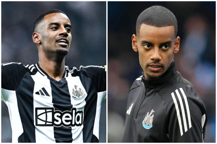 Alexander Isak saat merayakan gol di Premier League dan pemanasan bersama Newcastle United.