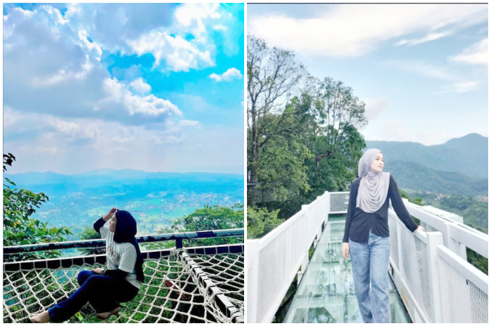 Jembatan kaca terpanjang di Bogor yang ada di dalam kawasan Bukit Manik, Pamijahan.