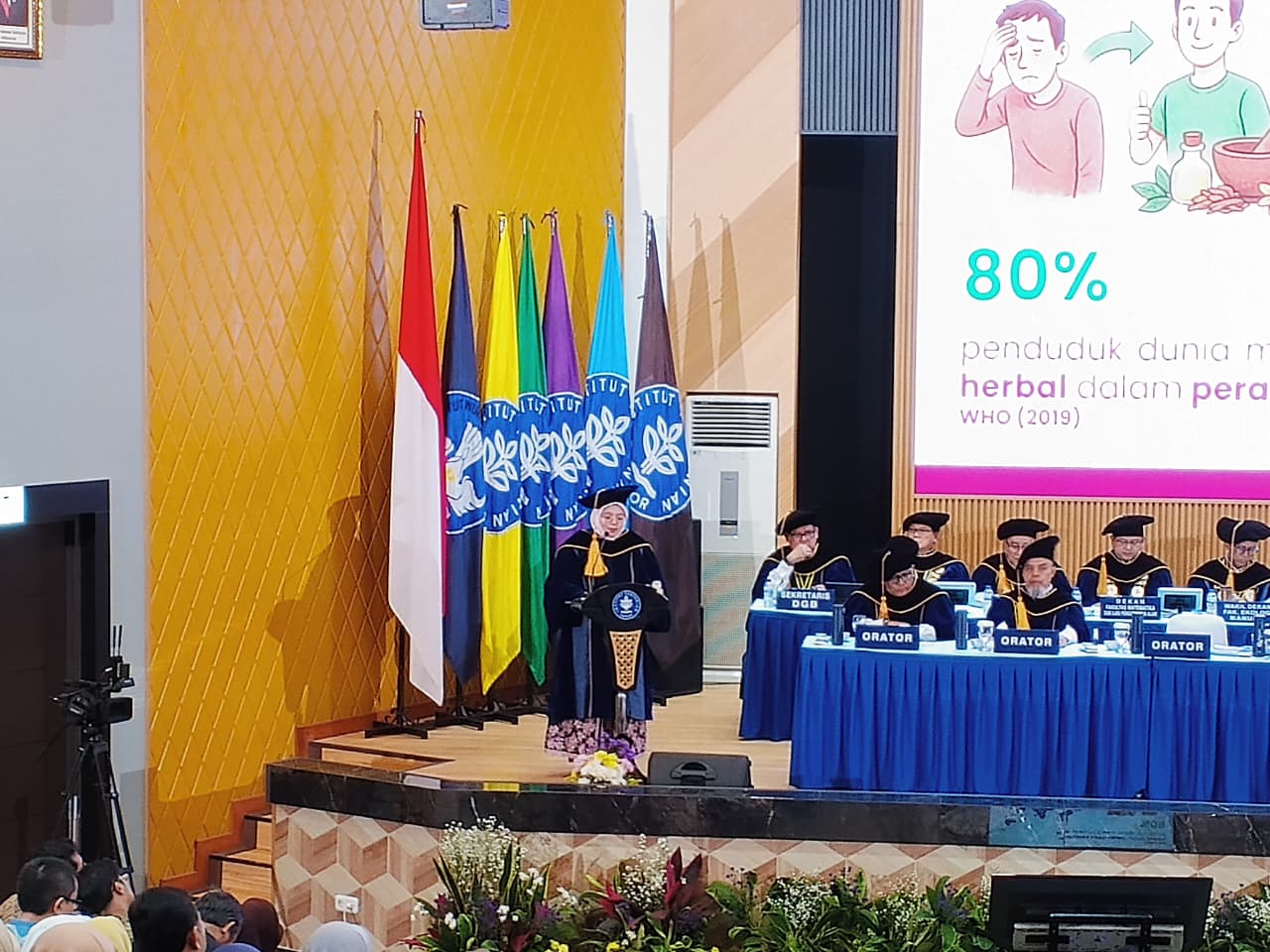 Prof Mega saat menyampaikan Orasi Ilmiah saat dikukuhkan sebagai Guru Besar IPB University.
