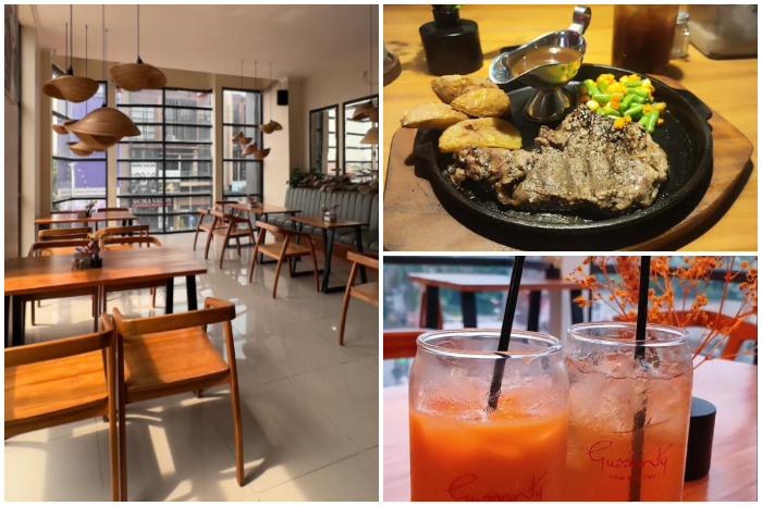 Suasana Gussanty Steak Bogor dengan menu steak berkualitas.