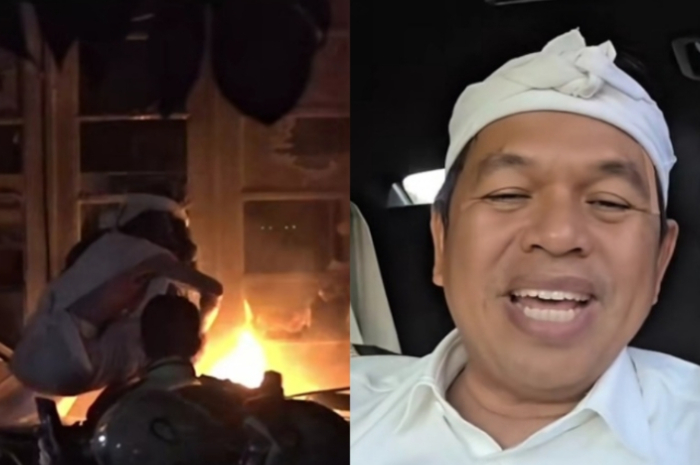 Gubernur Jawa Barat Dedi Mulyadi mengundang pria yang memadamkan api saat demo di Bandung.