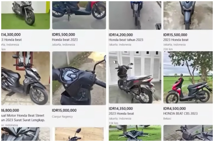 Ilustrasi penjualan motor bekas di platform media online