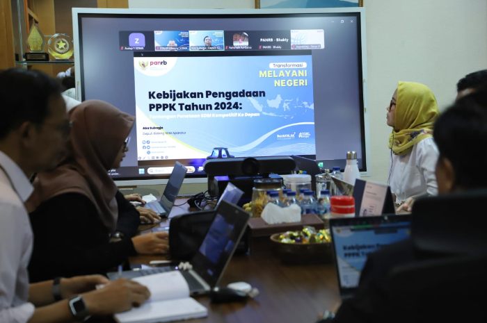 Suasana sosialisasi pengadaan PPPK paruh waktu secara daring
