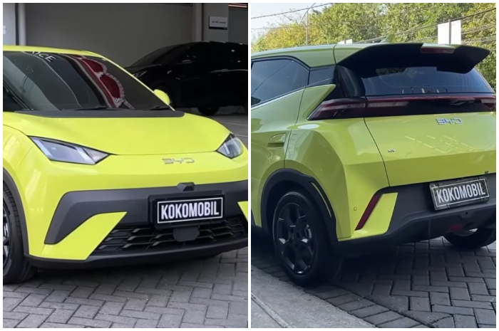 Tampilan mobil listrik BYD Atto 1 yang akan diuji dalam perjalanan jauh.