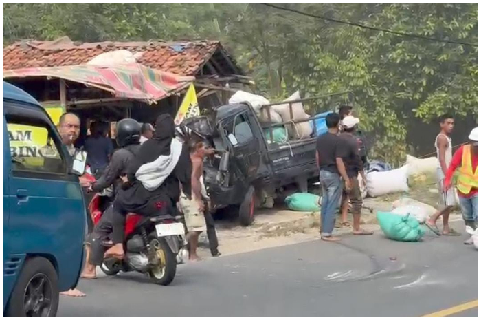 Kecelakaan lalu lintas di Jalan Cilame, Kecamatan Cigudeg, Kabupaten Bogor, Jum