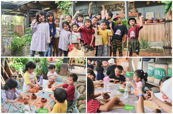 Kegiatan worksop di Palakali Creative Art Space and Gallery bersama anak-anak.