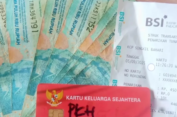 Ilustrasi hasil pencairan uang bansos PKH