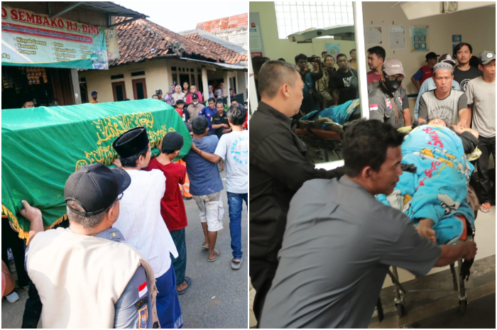 Para korban majelis taklim ambruk di Kampung Ciapus Kompas, Desa Sukamakmur, Kecamatan Ciomas, Kabupaten Bogor, Minggu, 7 September 2025.