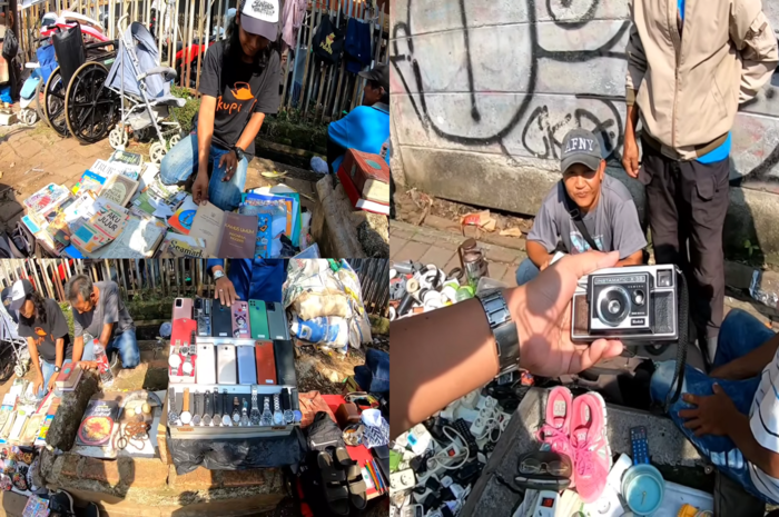 Potret pasar loak barang bekas Pohon Asem Bogor.