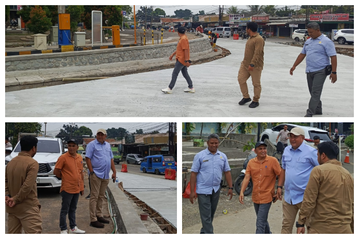 Bupati Bogor, Rudy Susmanto saat memantau pembangunan kawasan ITC Cibinong, Kecamatan Cibinong, Kabupaten Bogor.
