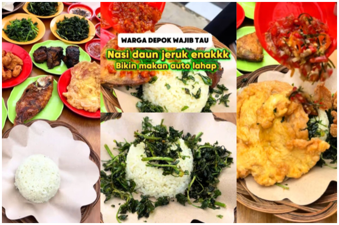 Menu Nasi Daun Jeruk yang viral di Kota Depok.