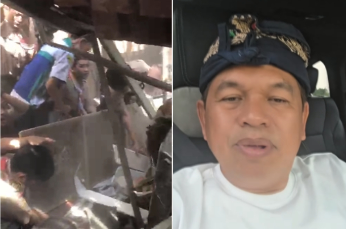 Gubernur Jawa Barat Dedi Mulyadi menyoroti ambruknya atap SMKN 1 Cileungsi di Kabupaten Bogor, Selasa, 10 September 2025.