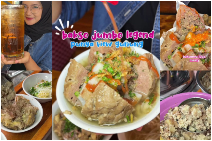 Menu bakso jumbo yang legendaris di Bakso Rudal Pak Dhe Han Bogor.