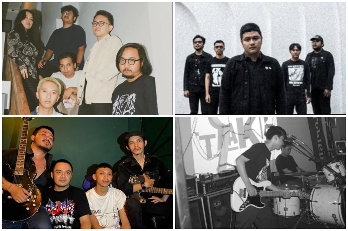 Rekomendasi band asal Bogor. Dari kiri atas, Sousade, Deafness, The Rules dan Taktis.