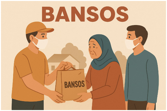 Ilustrasi penyaluran bansos PKH dan BPNT dari pemerintah