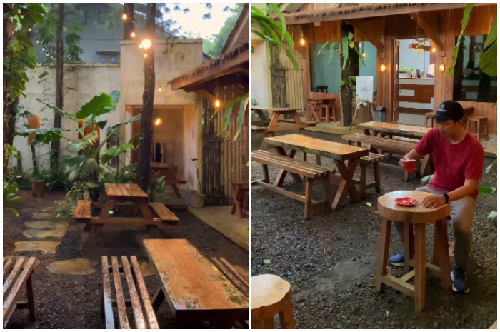 Suasana Rompok Coffee yang nyaman dan asri.