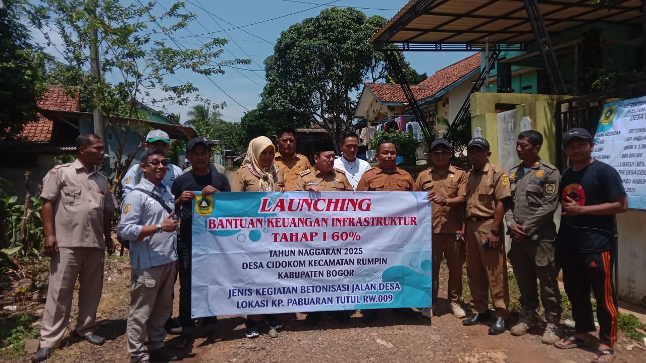 Desa Cidokom, Kecamatan Rumpin, kembali menerima Bankeu Infrastruktur dari APBD Kabupaten Bogor.