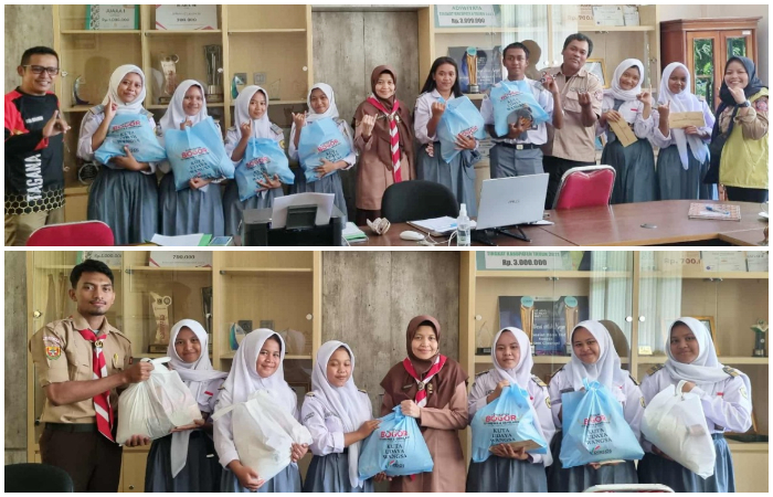 Bantuan sembako yang diberikan Dinsos Kabupaten Bogor untuk korban insiden di SMKN 1 Cileungsi.