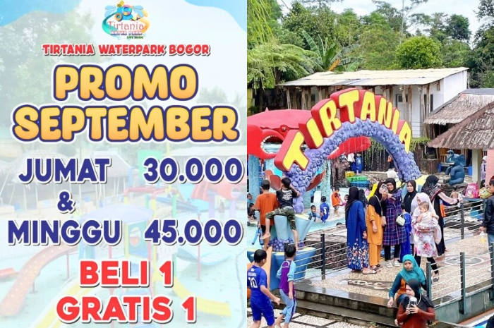 Promo harga tiket di Tirtania Waterpark Bogor.