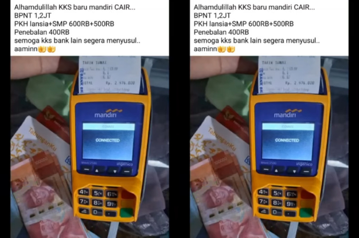 Postingan pencairan bansos yang beredar di Facebook