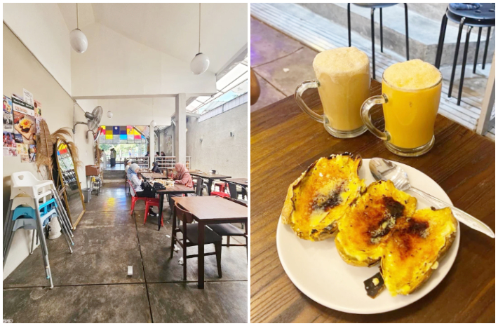 Menu dan suasana di Cafe Teh Tarik Menarik, Air Mancur Bogor.