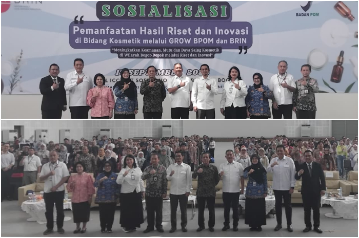 Sosialisasi pemanfaatan hasil riset dan inovasi di bidang kosmetik melalui GROW BPOM dan BRIN di gedung ICC, Kawasan Sains dan Teknologi Soekarno, Cibinong, Kabupaten Bogor, Rabu, 17 September 2025.