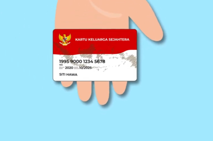 Ilustrasi kartu KKS Merah Putih untuk pencairan bansos