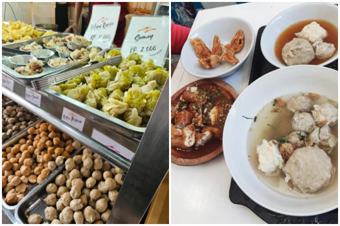 Beragam menu di Bakso Kribo yang viral khas prasmanan di Kota Bogor.