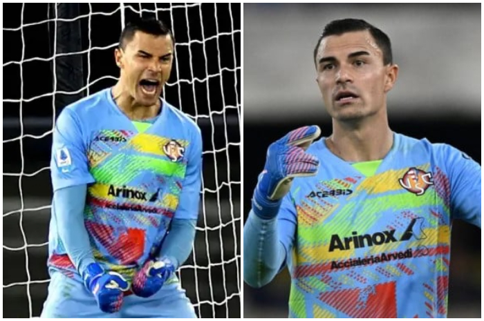 Kiper Timnas Indonesia Emil Audero saat tampil membela klubnya Cremonese di Serie A