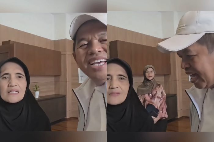 Gubernur Jawa Barat Dedi Mulyadi bersama seorang yang anaknya diduga menjadi korban perdagangan orang di China.&nbsp;
