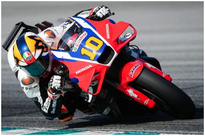 Pembalap MotoGP dari Tim Honda Luca Marini saat tes pramusim.