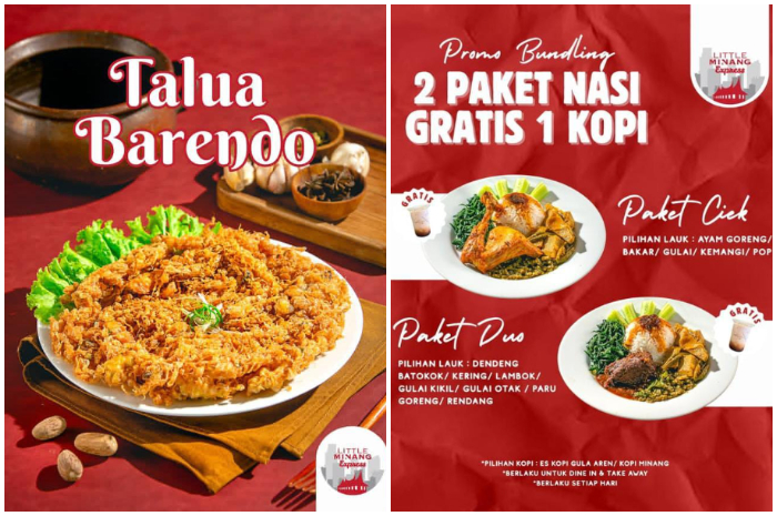 Beragam varian menu nasi Padang di Little Minang Express Cibinong Bogor.