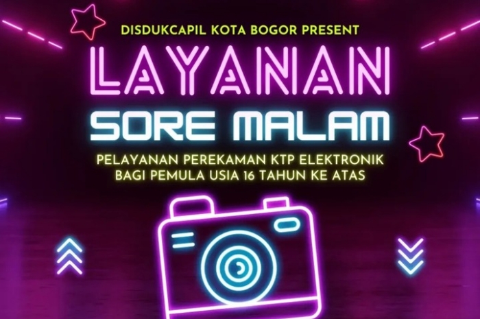 Layanan sore malam perekaman e-KTP Kota Bogor.