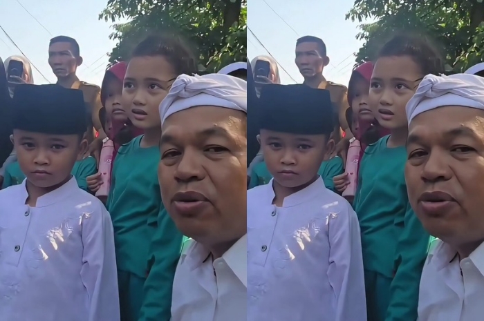 Gubernur Jawa Barat Dedi Mulyadi dan Ni Hyang saat bertakziah ke rumah orang tua Idan.