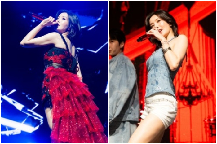 Kwon Eunbi saat menggelar konser solo di Taipe.
